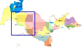 Administrativa mapa de Uzbequistao