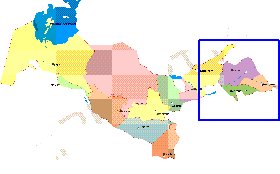 Administrativa mapa de Uzbequistao