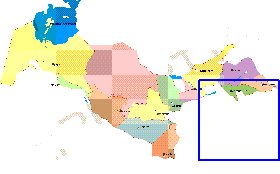 Administrativa mapa de Uzbequistao