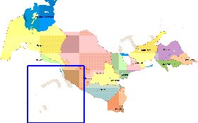 Administrativa mapa de Uzbequistao